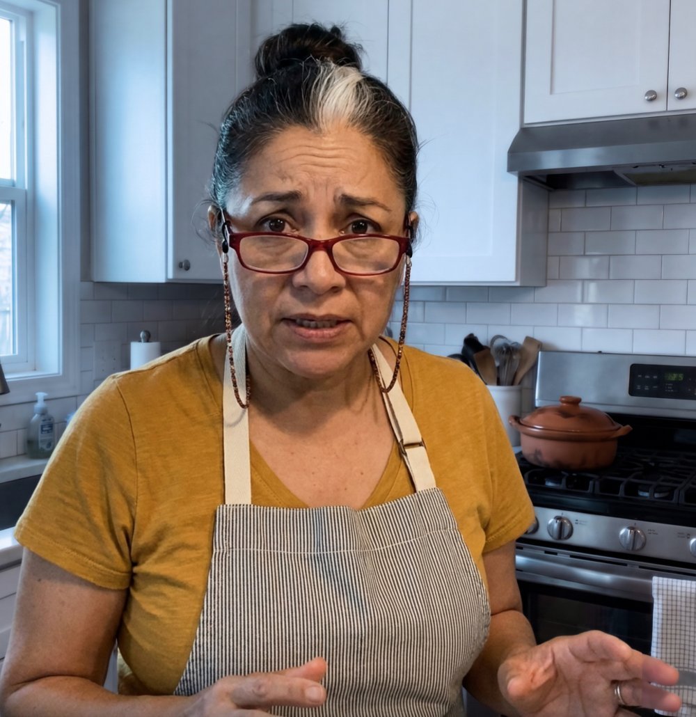 Irma Solórzano in her kitchen